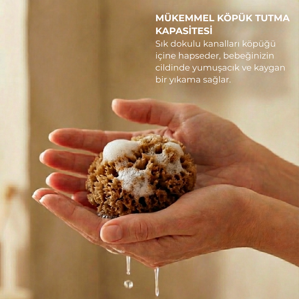 Bebekler İçin Doğal Deniz Süngeri Banyo Seti