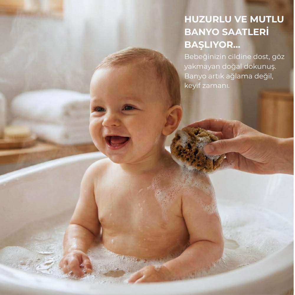 Bebekler İçin Doğal Deniz Süngeri Banyo Seti